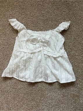 White Ruffled Babydoll Top